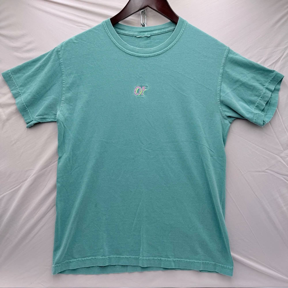 Odd Future Mens Teal Green Embroidered Donut Logo T-Shirt Size Medium